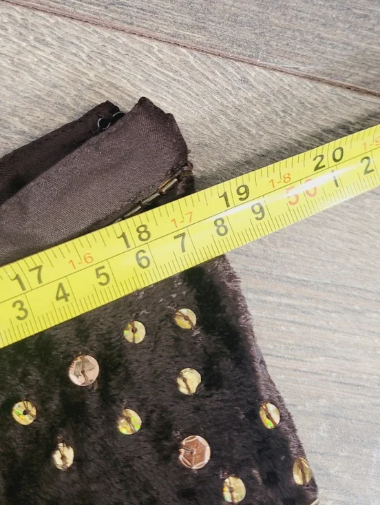 Le Chateau Vintage Brown Mix Media Lace Crashed Velvet Bohemian Zipper Side XL - Picture 14 of 15